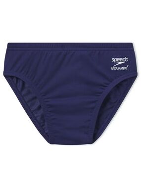 NWT Speedo Youth Navy Solid Poly Swim Brief - Color 412
